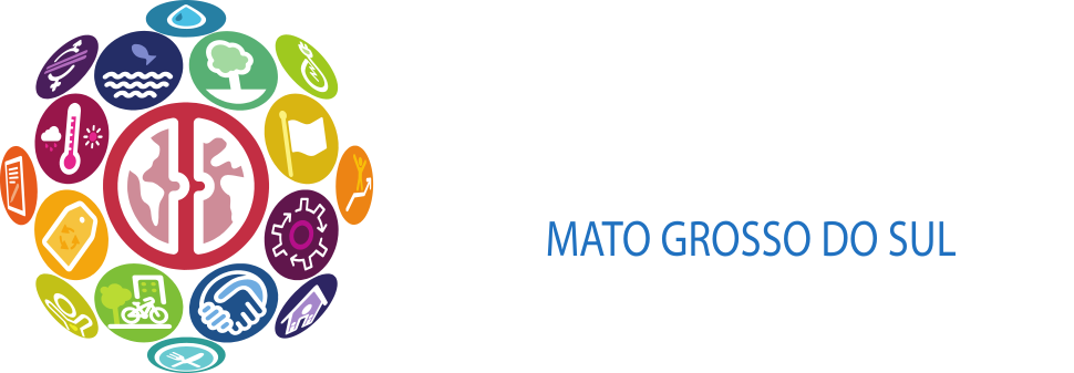 Logo do Movimento Nacional ODS Mato Grosso do Sul – Horizontal – fundo colorido