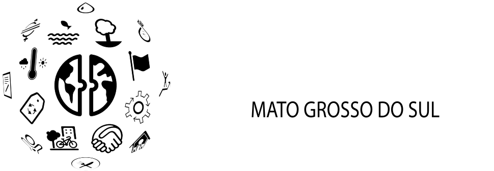 Logo do Movimento Nacional ODS Mato Grosso do Sul – Horizontal – negativo branco
