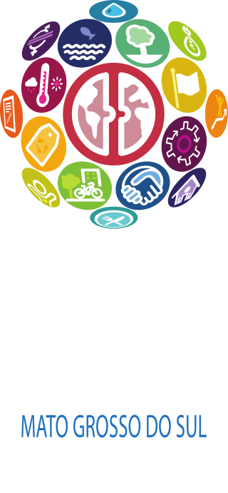 Logo do Movimento Nacional ODS Mato Grosso do Sul – Vertical – fundo colorido
