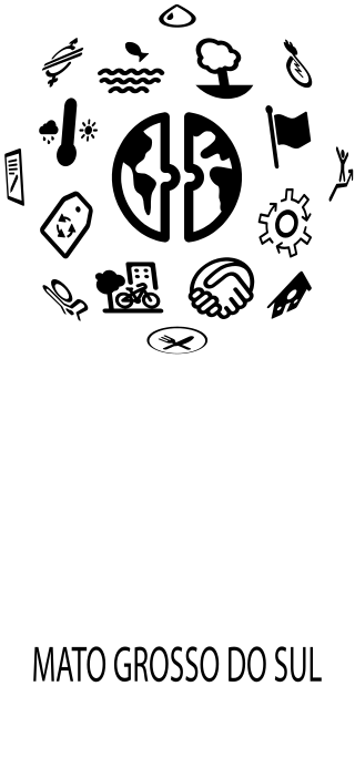 Logo do Movimento Nacional ODS Mato Grosso do Sul – Vertical – negativo branco