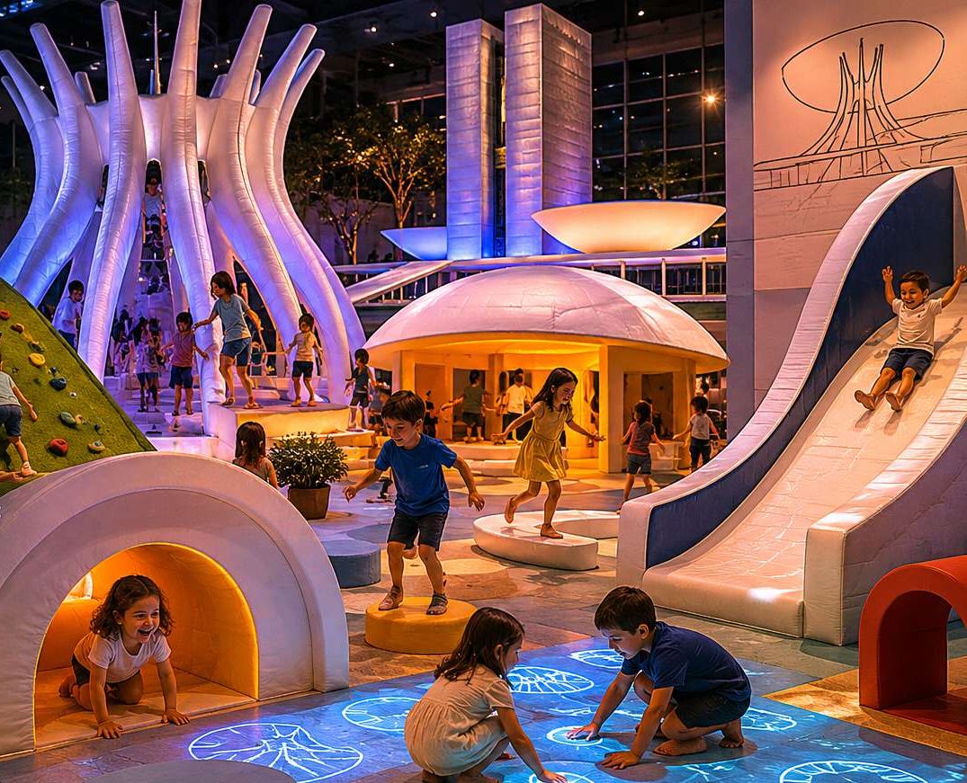 Circuito infantil inspirado nas obras de Niemeyer